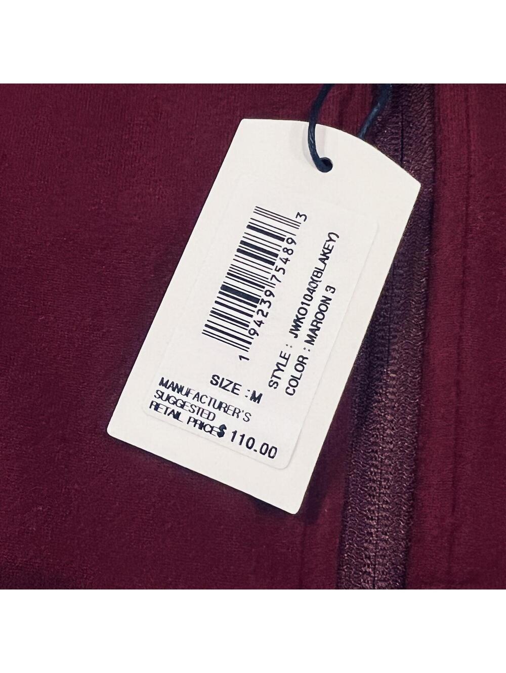 Johnnie-O BLAKEY Full zip lightweight Fleece Jacket NWT Medium MAROON Red - Picture 5 of 6
